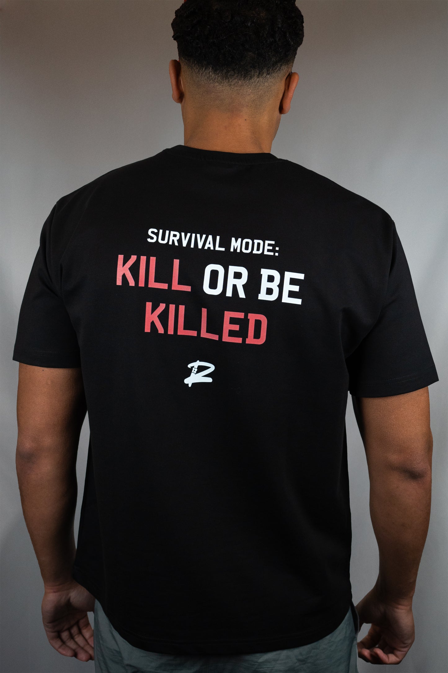Survival Mode: Kill Or Be Killed Premium Oversized T-Shirt (Black)