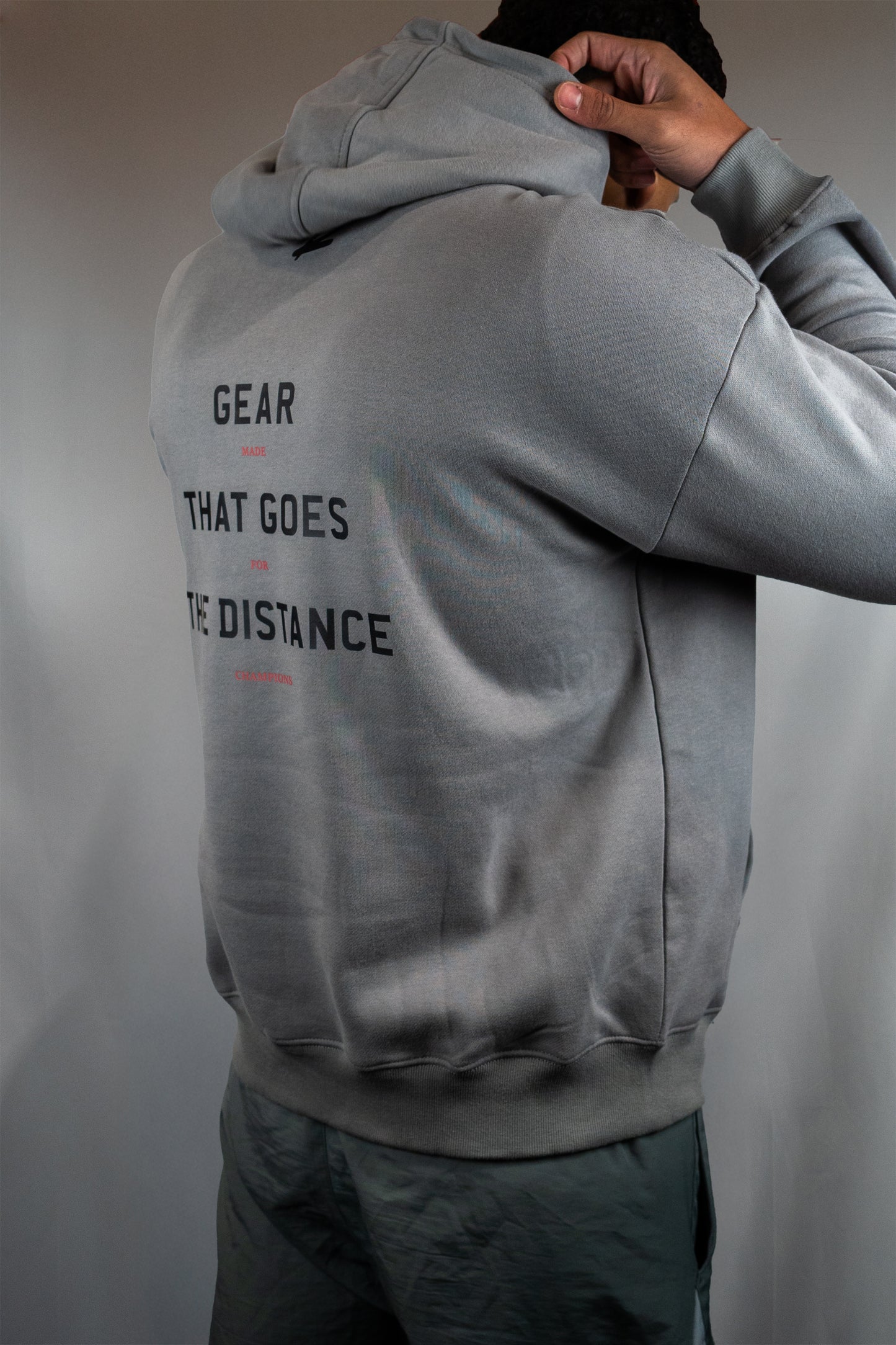 Gear That Goes The Distance Premium Oversized Hoodie (Grey)